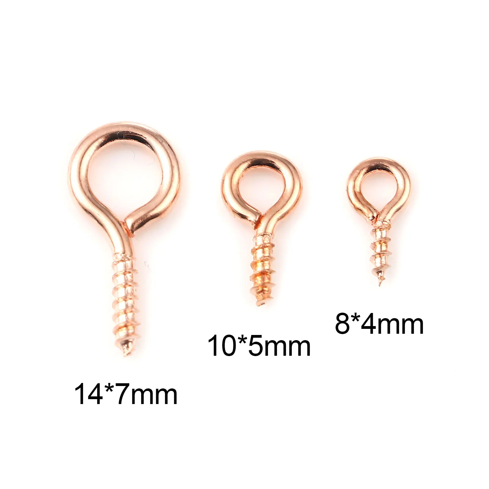 200pcs Mini Screw Eye Pins Eyepins Hooks Eyelets Screw Threaded Iron Alloy Clasps Hook Jewelry Findings For Bracelet DIY Earring