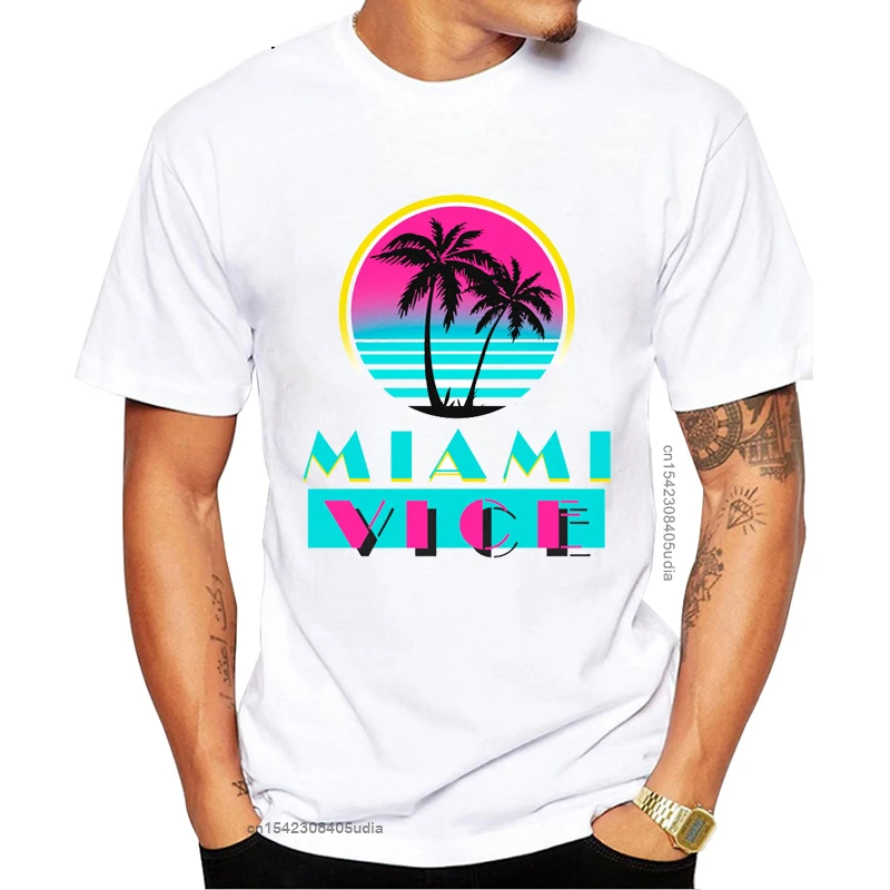 

Новинка 2025, футболка Miami Vice для мужчин и женщин, футболка в стиле хип-хоп, топы, новинка, футболка Vaporwave, эстетичная одежда