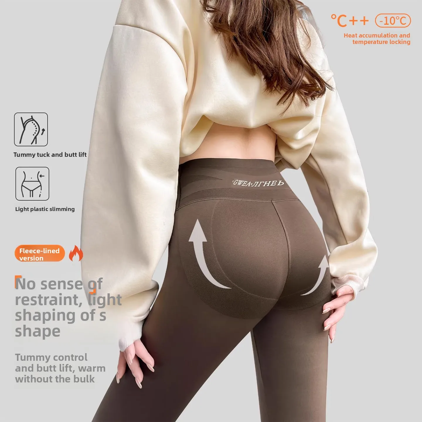 

Женские зимние утепленные спортивные брюки для йоги с высокой талией, на флисовой подкладке, с эффектом утяжки живота и подтяжки ягодиц, дизайн Arkskin