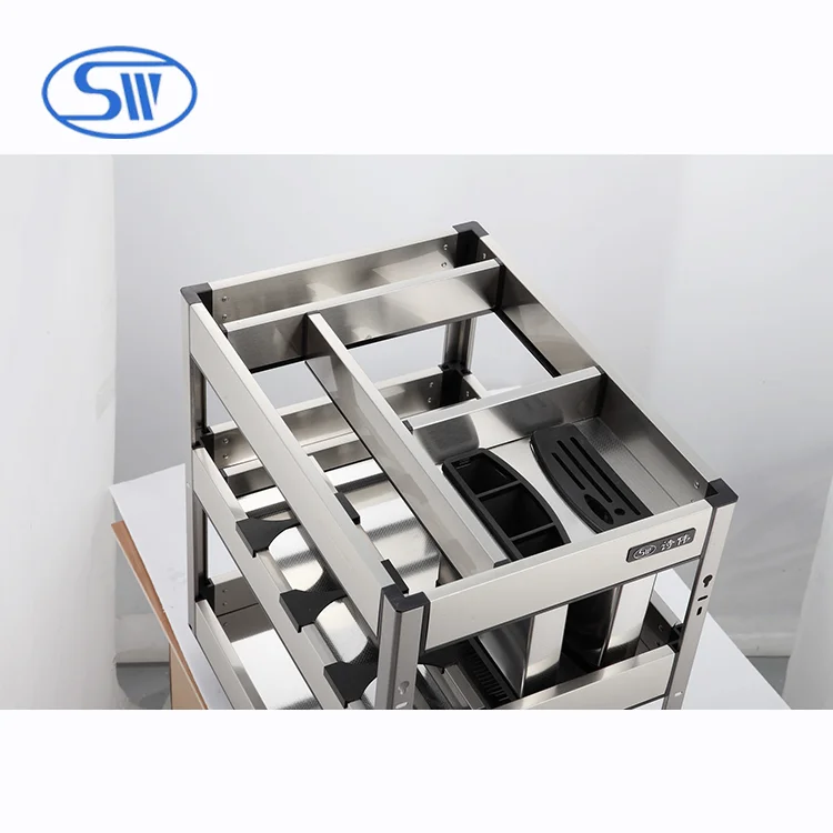 Multifunctional cabinet kitchen drawer basket,Spice Pull Out Seasoning Drawer Wire Basket