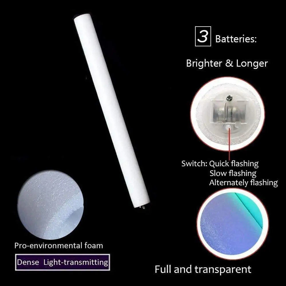 5 قطع من أعواد توهج LED متعددة الألوان 3 أوضاع متينة وعملية للمهرجانات والحفلات والمناسبات الليلية وعصي التوهج