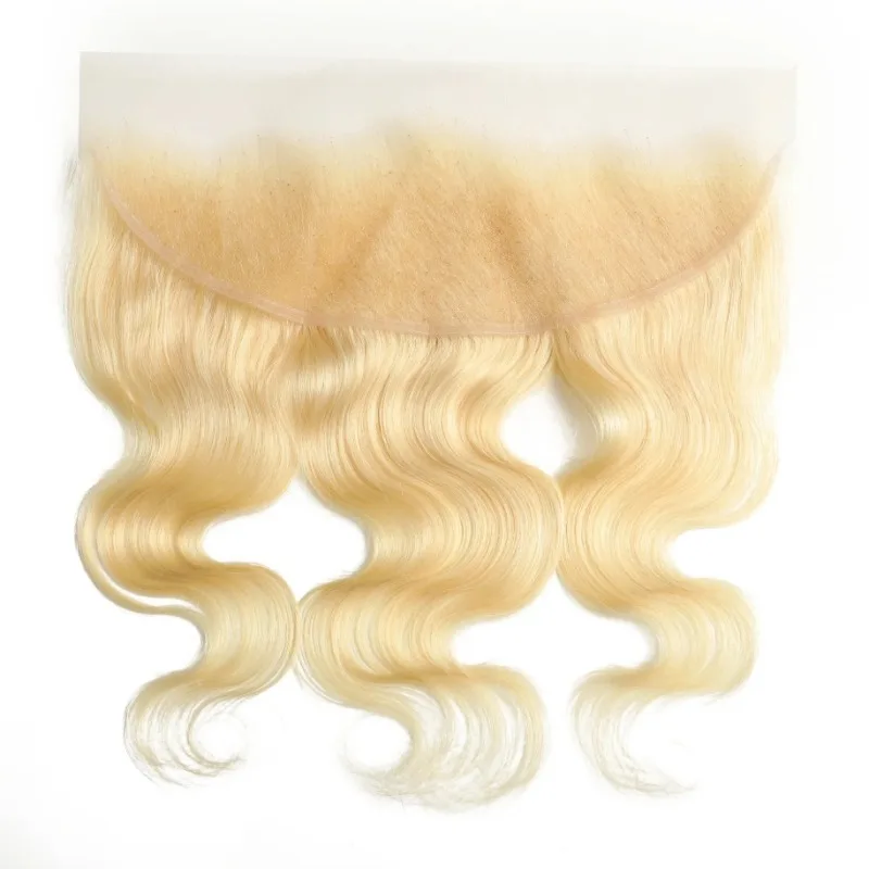 # 613 透明 13x4 ボディウェーブ レースフロント 10-22インチ 人毛 ハニーブロンド ブラジリアンバージンヘア フルエンド 12A グレード
