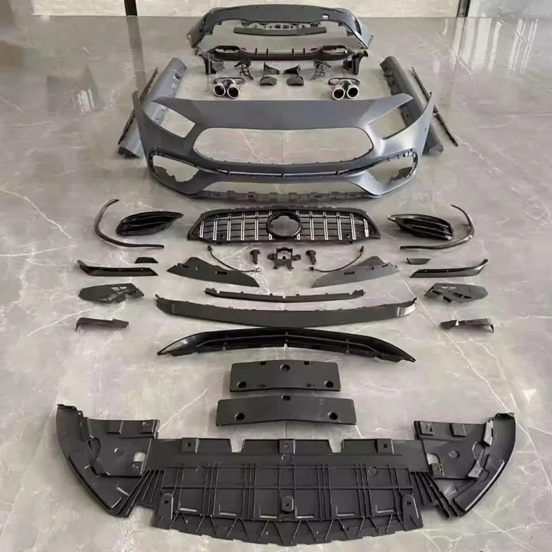 High Quality Body Kit for W177 A-Class A180 A200L 2019-2024 A45S Style Upgrade Front Rear Bumpers Side Skirts Engine Hood
