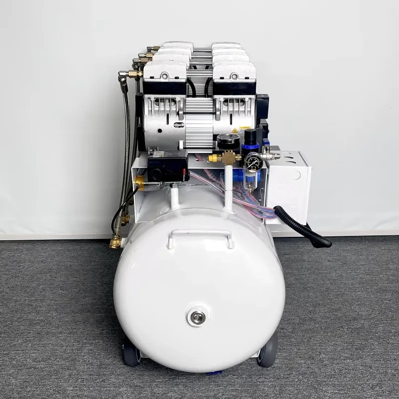 Oil-Free Silent Air Compressor 128L Tank Portable Heavy-Duty Industrial Air Pump for Inflation Tools Painting Cleaning