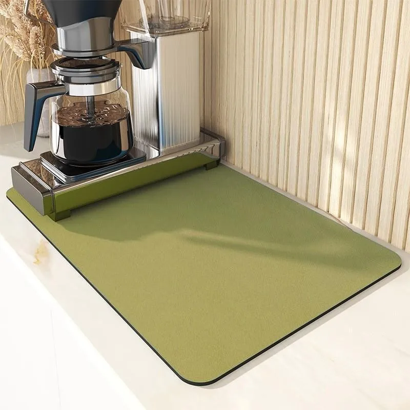 VIKAMA Plain Orange Counter Drying Pad, Water Absorbent & Machine Washable, for Sink Counter Dish Drying Coffee Mat, Home Decor