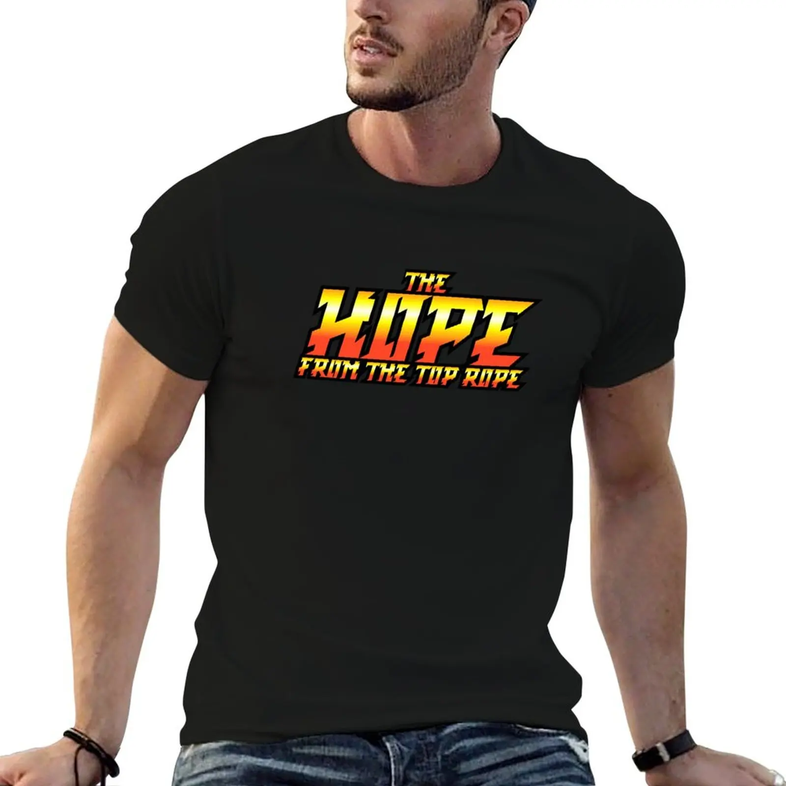 The Hope From The Top Rope 2025 - T-shirt Fight Font pour homme, 100% coton, T-shirt de créateur