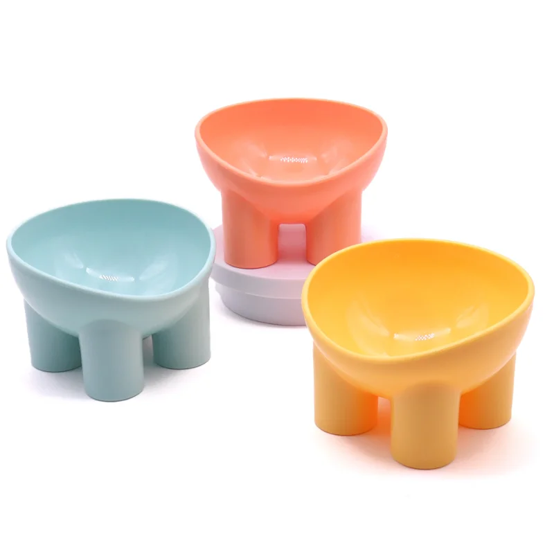 smvp Cat bowl anti knock anti fall protection neck high feet slanted mouth bowl cat feeder dog bowl pet