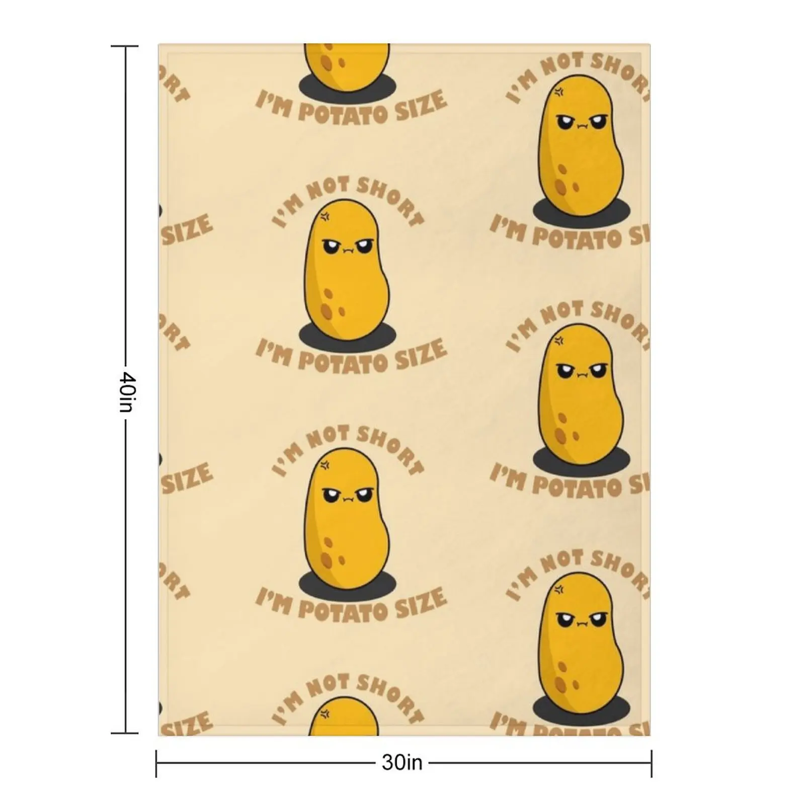 Cute Cartoon Potato || I'm Not Short, I'm Potato Size || Kawai Throw Blanket manga Soft Thin Flannel halloween Sofas Blankets