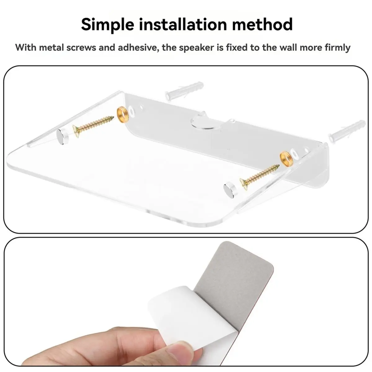 2PCS Floating Speaker Bracket Concealed Floating Wall-Mounted Speaker Storage Bracket Display Stand