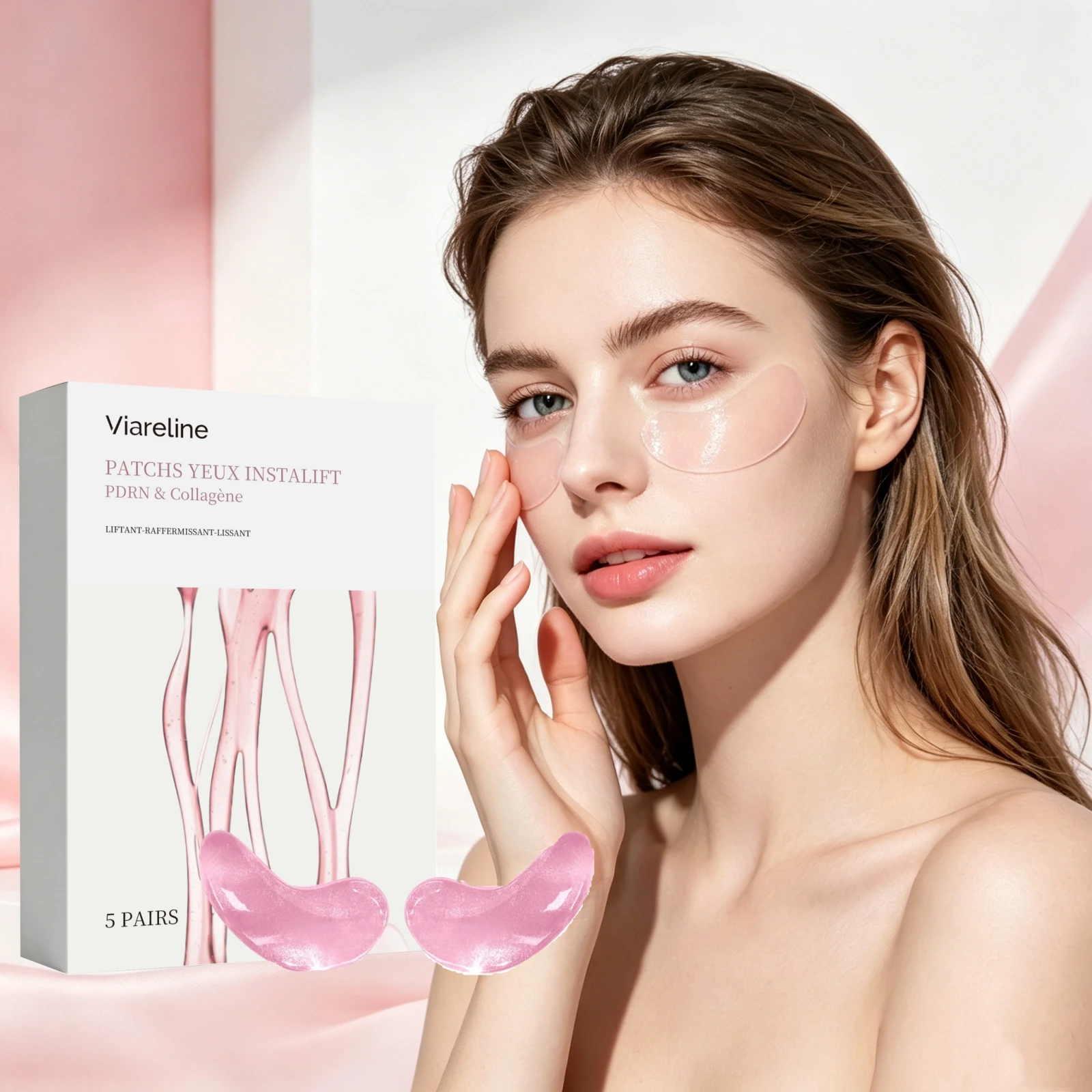 Collagen Lifting Eye Mask PDRN Hydrating Brighten Fade Dark Circles Remove Crow’S Feet Eye Bags Anti-Puffiness Eyes Care Patches