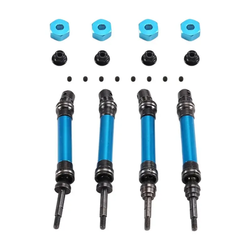 

AS96-For Traxxas Slash 4X4 1/10 RC Car Compatible 4 Pcs CVD Front Rear Drive Shaft Metal Transmission Axle Kit