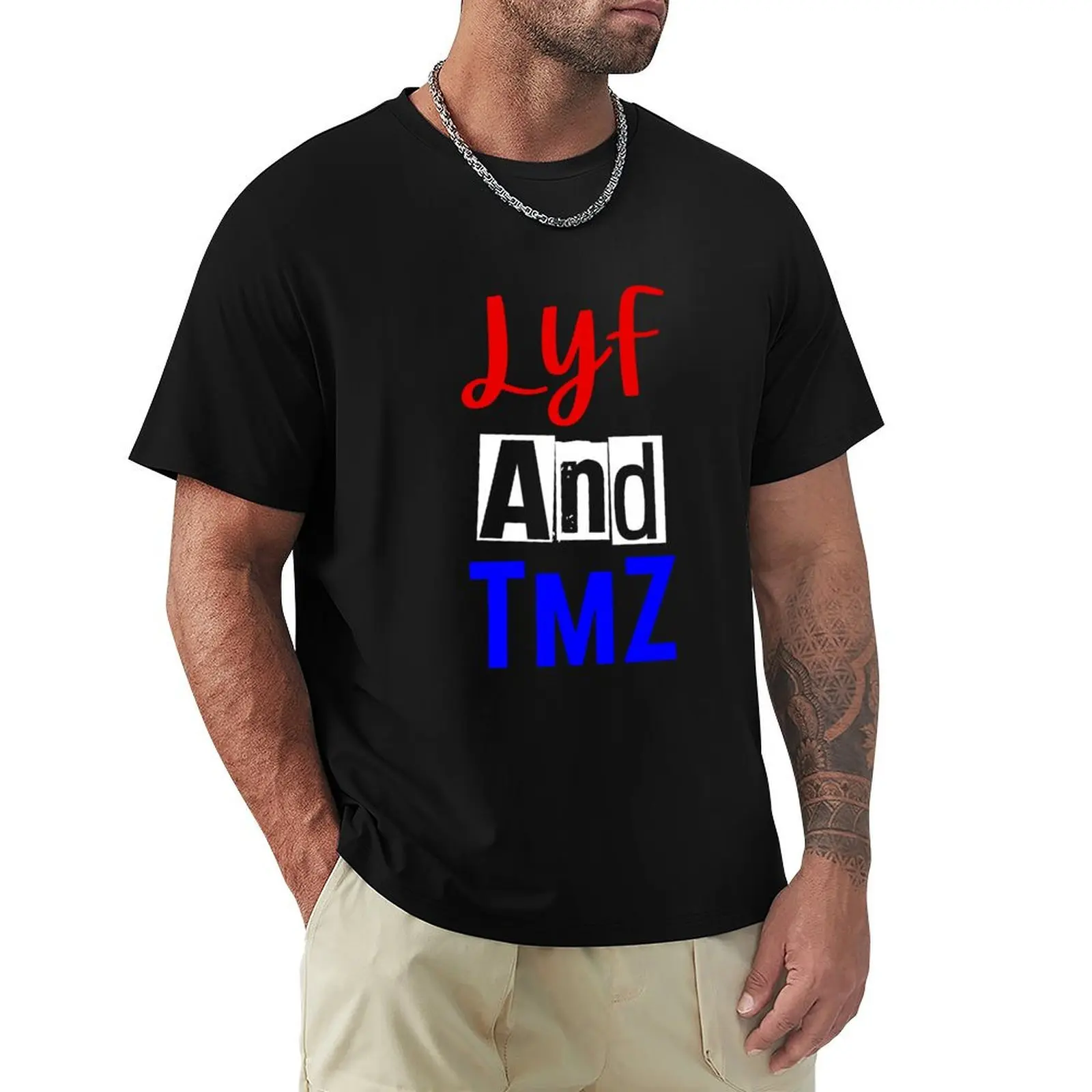 Lyf and TmZ Captioned T-shirt cute tops cute clothes oversized funny t shirts for men
