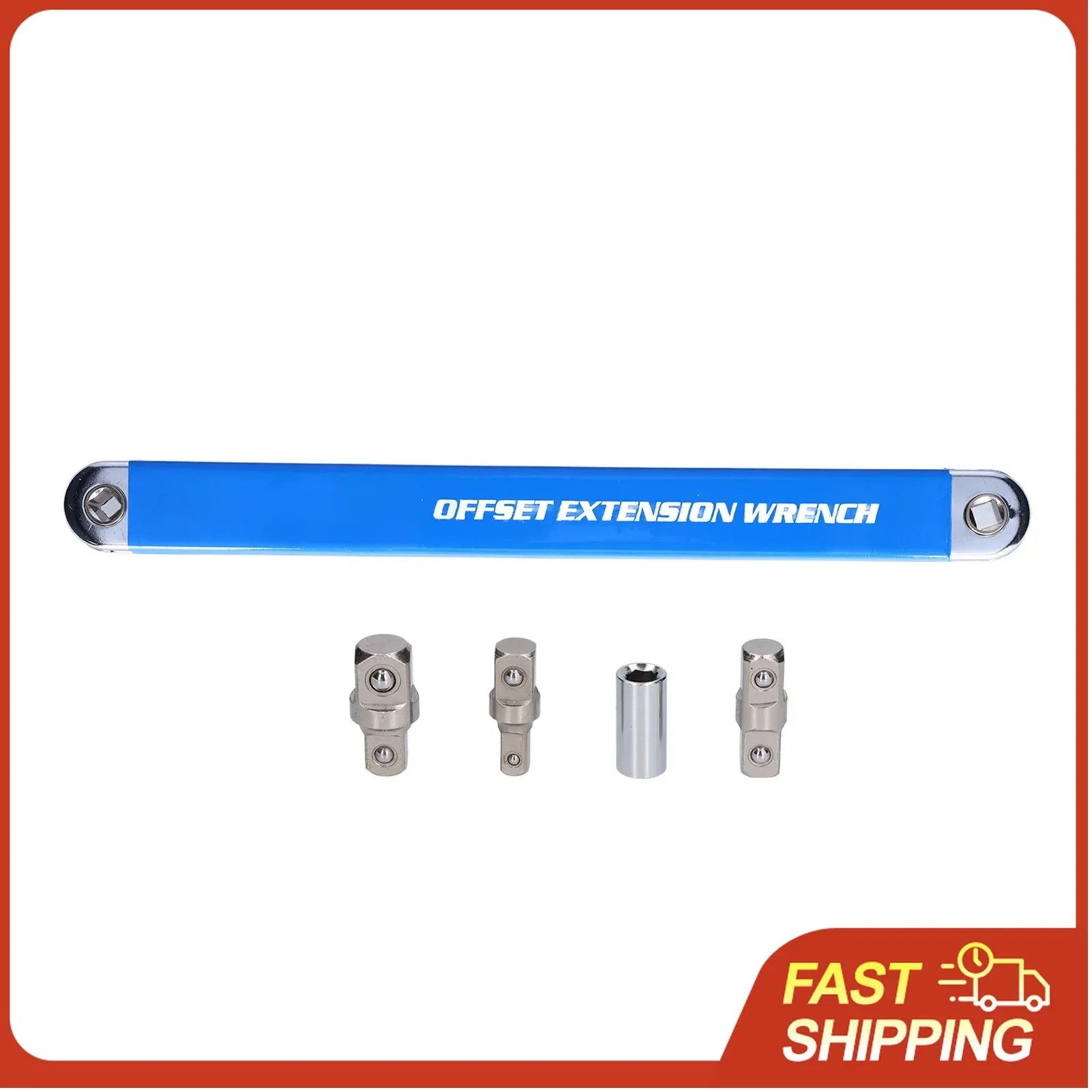 Extension Wrench Set High Carbon Steel Offset Ratchet Spanner Extender with Adapters Socket Ratchet Wrench Extender