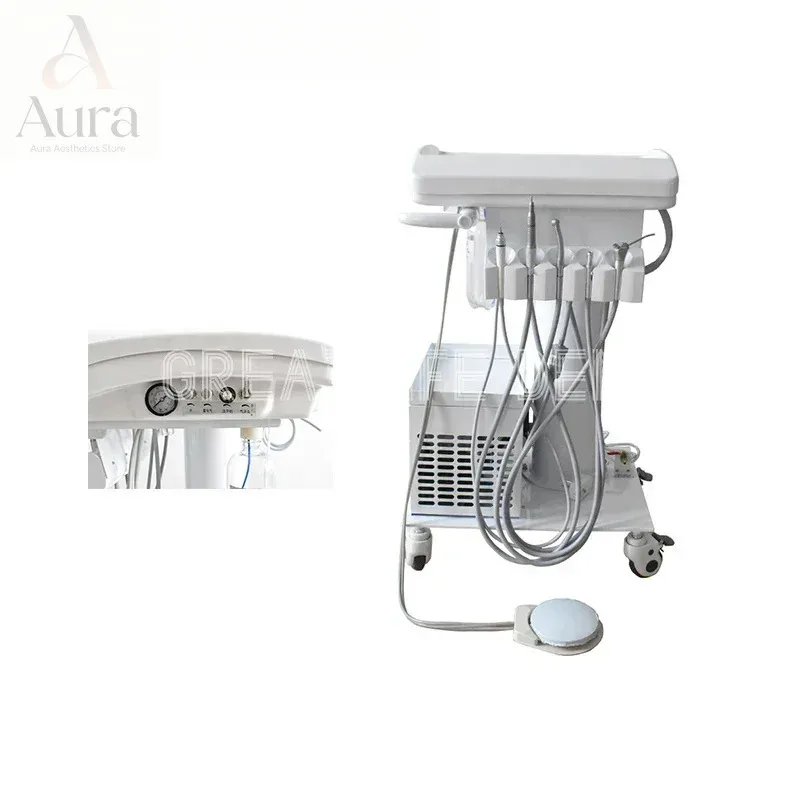 

Portable Dental Turbine Unit 550W with 2/4 Holes Silent Oil-Free Air Compressor Handpiece for Mobile Dental Practice