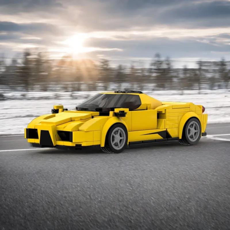 

352 шт. MOC Ferrrarises Enzo Yellow- Speed Champions 8 ширинок, строительные блоки, игрушка «сделай сам», STEM, креативный подарок для детей, мальчиков и девочек