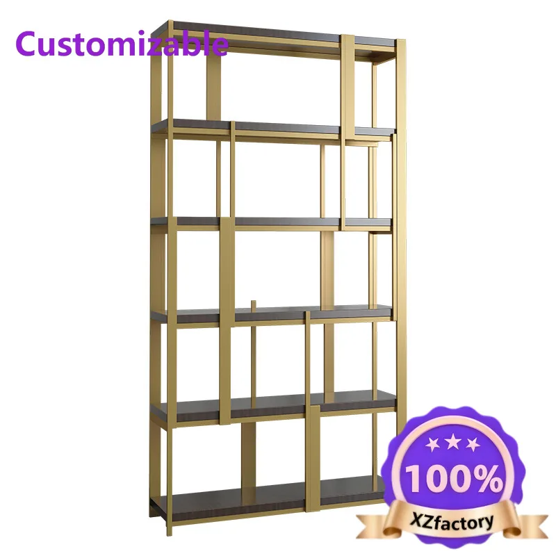Factory Direct 2026 Top RatedLiving room stainless steel metal floor bookshelf, office wrought iron five-layer display shelf Bog