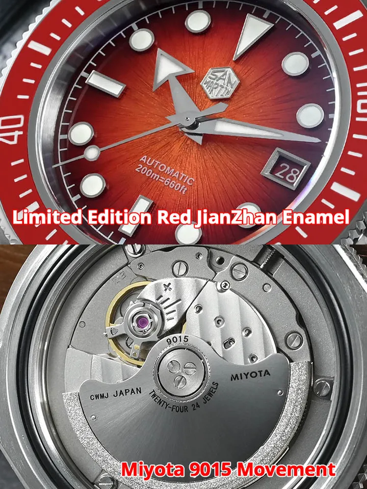 San Martin 37.5-40mm Limited Edition Red JianZhan Enamel Sunburst