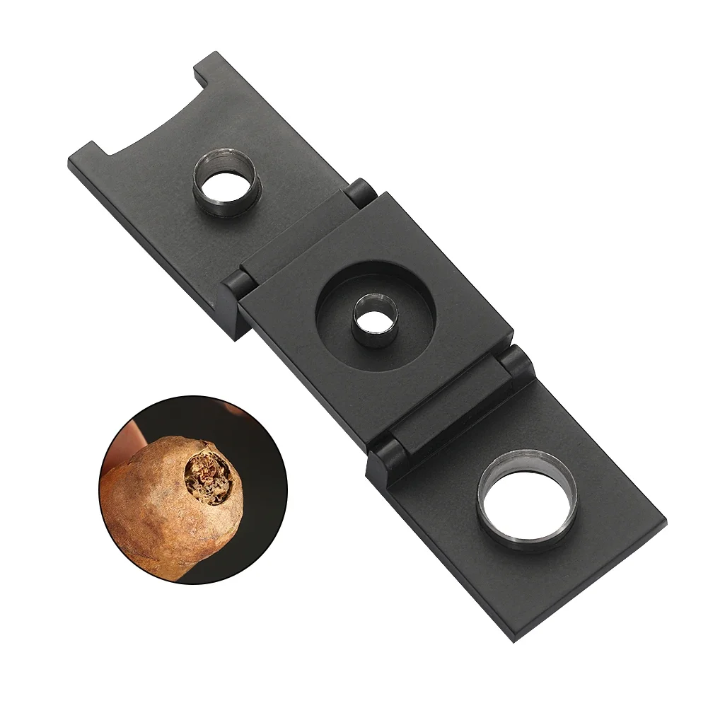 JUSES' S Foldable Stainless Steel Cigar Punch Cutter for 7mm/10mm/15mm 3 Size Hole Cigar Puncher Pratical Cigar Accessories