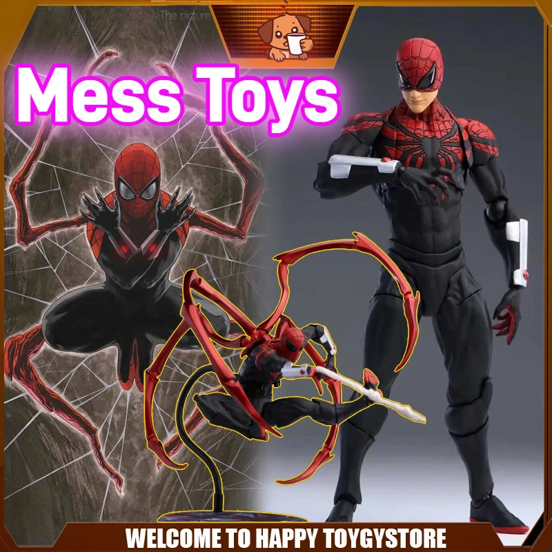 

Mess Toys Spiderman Action Figure Black Red Mechanical Claws Spiderman Figure Figure Suit Neighbor Symbiote Collection Model Toy