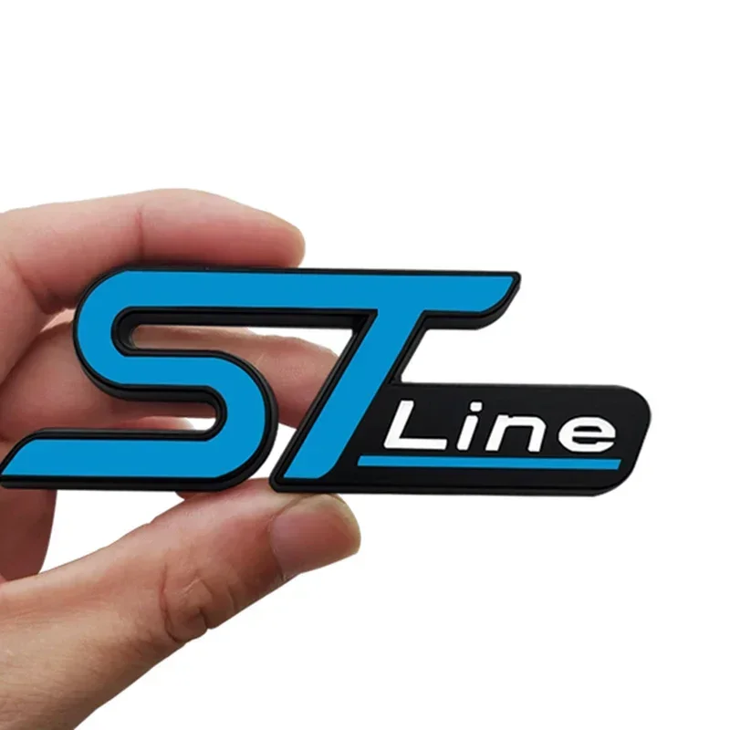 3D Metal ST Line Logo Car Front Grille Emblem Rear Trunk Sticker Badge Decals for Ford ST Fiesta Focus Mondeo Kuga Ranger view 6