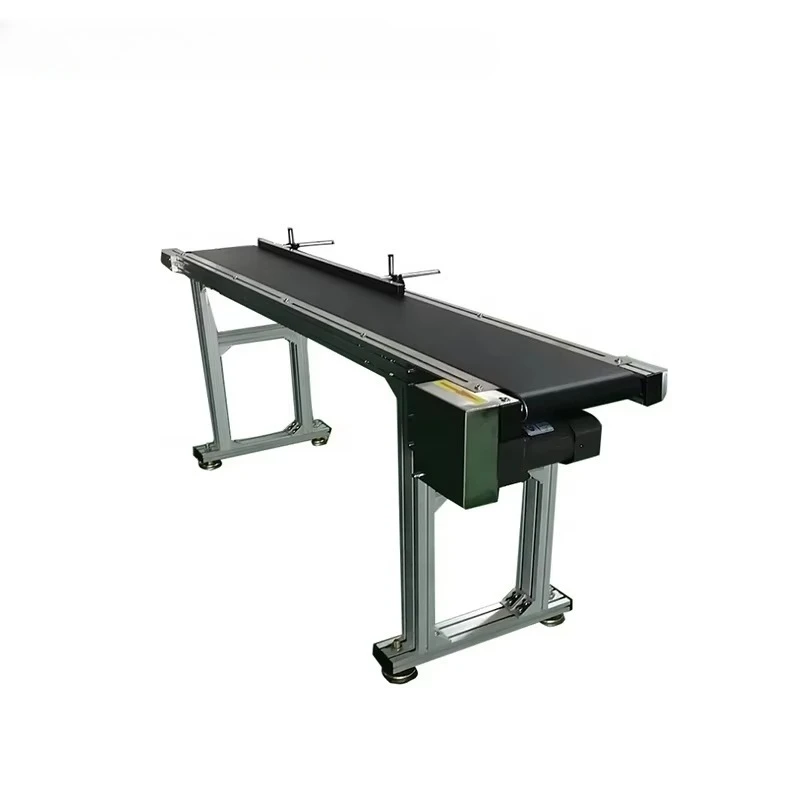 Customized aluminum alloy belt conveyor, green PVC conveyor belt, automated conveyor equipment, small belt conveyor line