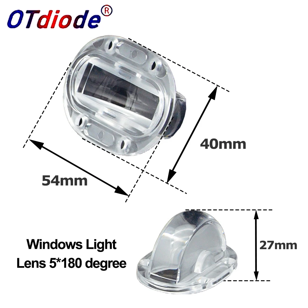 2pcs LED Lens 54x40mm 5X180 degree Window Light Lamp Wall Table Line Car Light Modified Transverse Condenser Lens For 1W 3W 5W