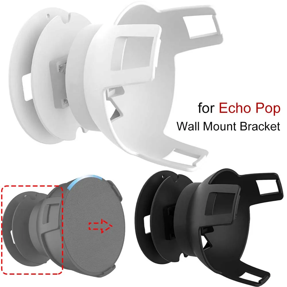 

For Echo Pop Wall Mount Holder Outlet Bracket Space Saving Speaker Stand Black/White Smart Speaker Support