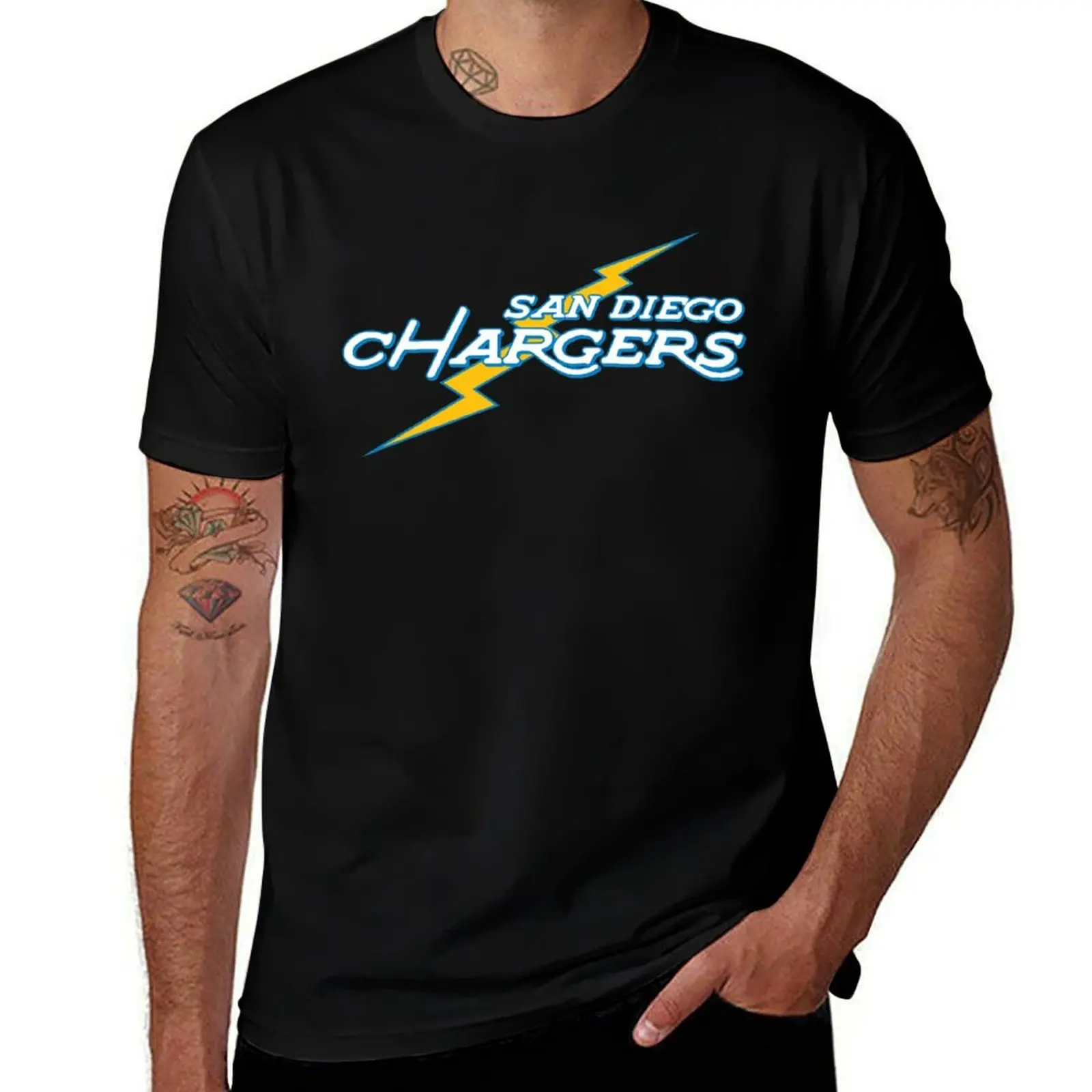 

Vintage-Styled San Diego Chargers T-Shirt graphic t shirt vintage sweat korean fashion mens designer clothes