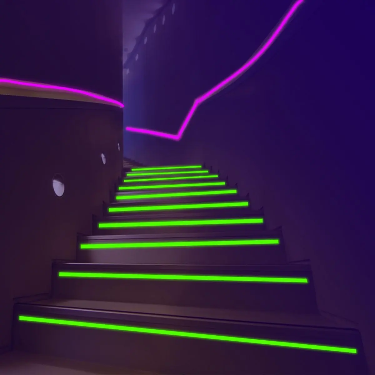 Jauge au néon réactive UV Blacklight Glow Party Fiesta Blacklight pour événements, ensemble de rubans adhésifs à lumière noire