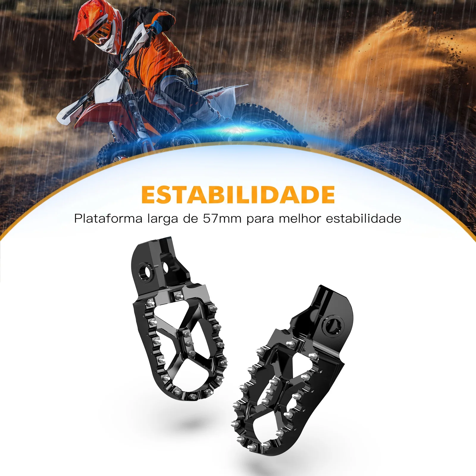 NICECNC Fußrasten 57mm für KTM EXC 300 EXCF 350 2017-2023 und Husqvarna TE 300 250 FE 350 FE 450 FE 501 – Detail 11