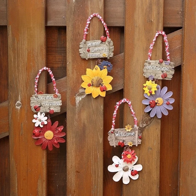 New Seven-star Ladybug Sunflower Store Decoration Welcome Brand Home Warm Small Listing Garden Pendant Modern Pastoral Style