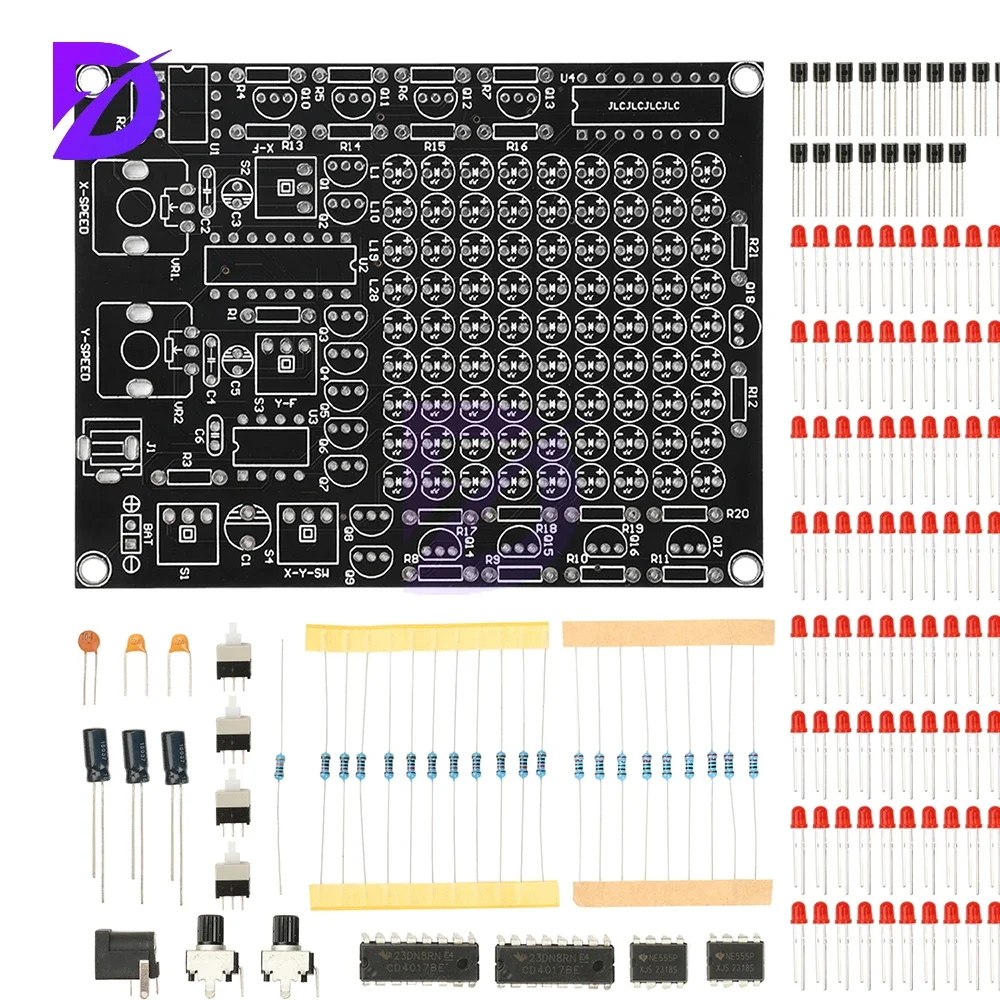 DC4.5-9V 81 LED Follow up Light Kit Game X/Y-axis Mobile Adjustable Flow Light DIY Welding Electronic Kit