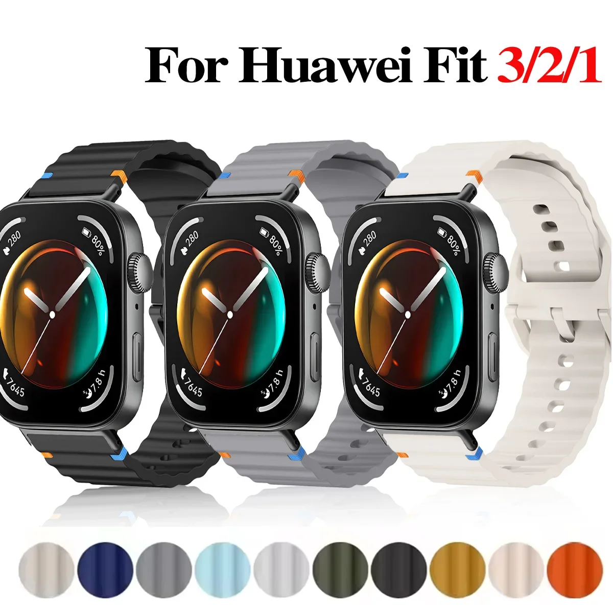 

Спортивный силиконовый ремешок для часов Huawei Watch Fit 3, сменный дышащий браслет для часов Huawei Watch Fit2/1, браслет Correa