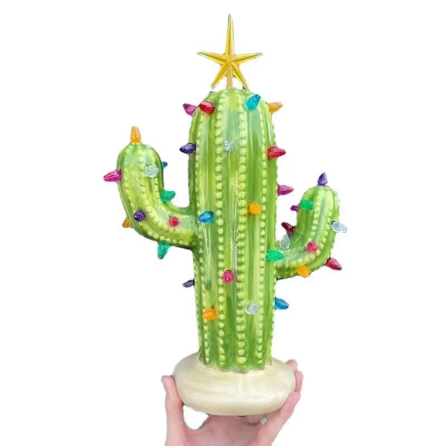 Wholesales Ceramic Christmas Cactus Light Decoration Southwestern Decor Cactus Art Cute Cactus Modern Vintage Tree Hecate Gnomes