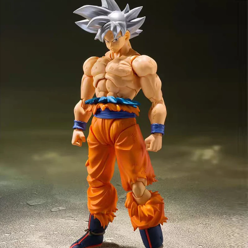 16cm SHF Goku Super Saiyan Statue GK Dragone Ball Figure Migatte Son Goku White Haired Figurine PVC Collection Ornament Toys