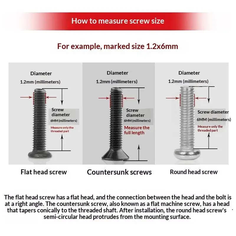 (YY)2025 1 مجموعة ساعة المسمار صندوق 18 أنواع مسامير عدة صغيرة شقة مسمار لولبي الرأس لأجهزة الكمبيوتر المحمول هاتف لوحي عدسة الكاميرا إصلاح الملحقات