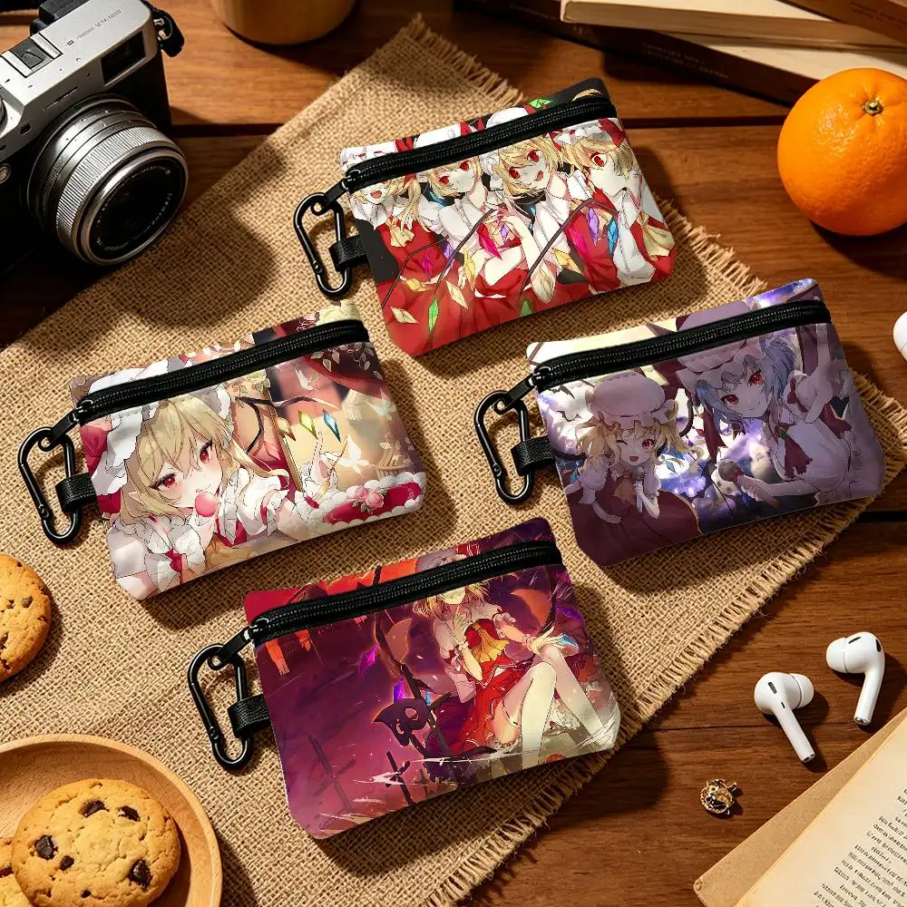 Touhou Project Flandre Scarlet Cartoon Fashion Wear-resistant Oxford Cloth Coin Purse Portable Backpack Hanging Card Storage Bag