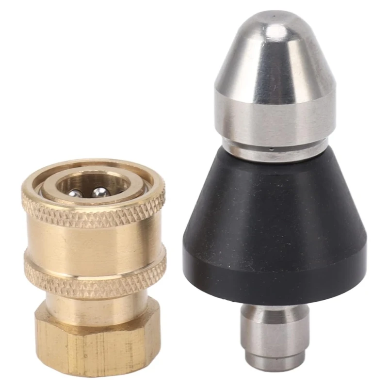 

Pressure Washer Adapter Accessory High Pressure Nozzle Sewer Cleaning Tool Sewer Jetter Nozzle 1/4Inch Quick Connector