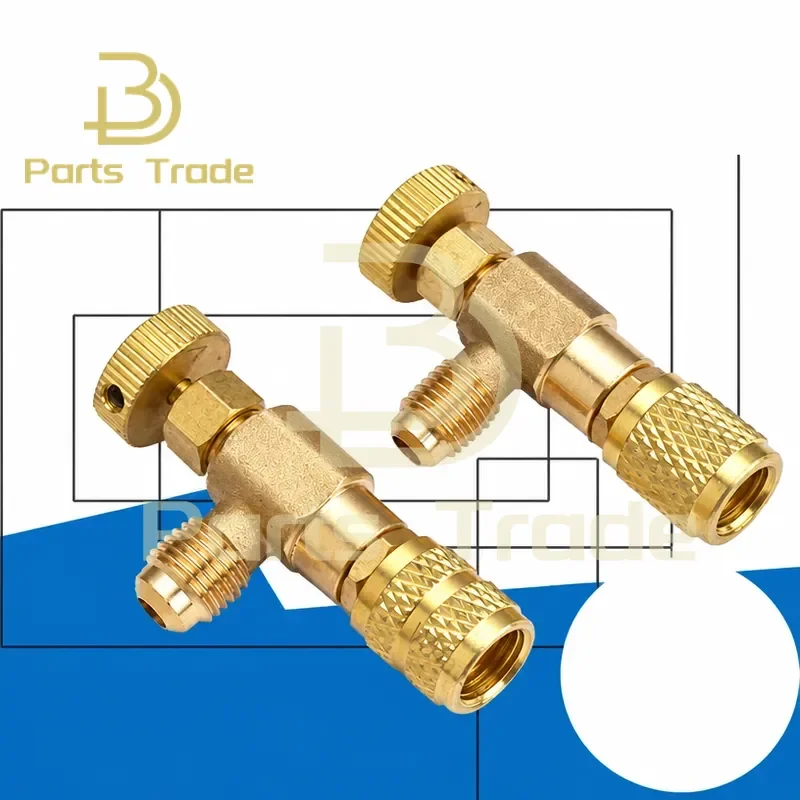 for R410 R22 Air Conditioning Refrigerant Safety Valve 1/4 Inch 5/16 Inch Refrigeration Charging Adapter Liquid Repair Hand