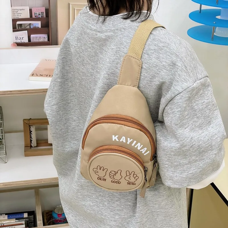 Borse a tracolla a tracolla per ragazze con lettera semplice Borsa a tracolla per bambini portatile sportiva Borse portamonete per bambini in nylon moda