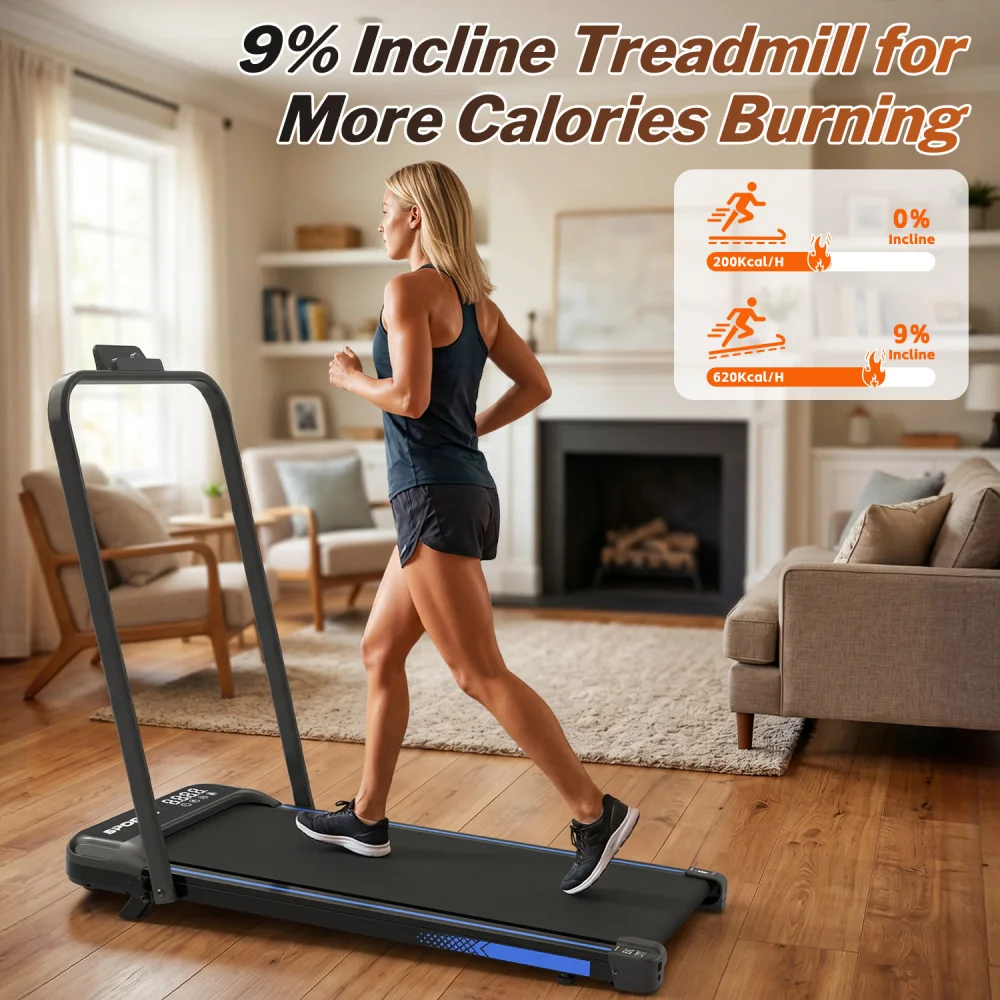 Ye 3-in-1 Under Desk Treadmill with Incline, Foldable Home Treadmill, Walking Pad with Handle Bar for Walking & Jogging, with Remote Control and LED Display