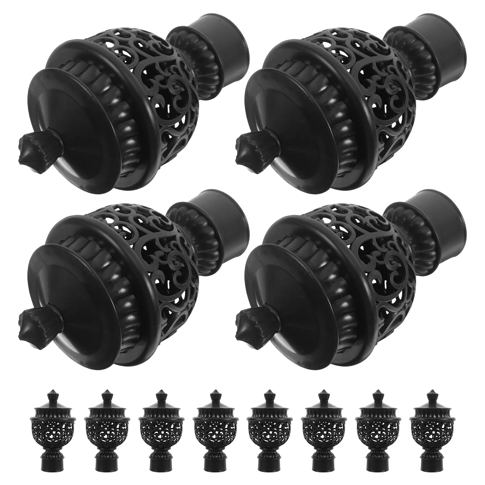 

12Pcs Versatile Curtain Rod Ornaments Stylish Finials for Hanging Decorative Items Curtain Rod End Caps Drapery Finials
