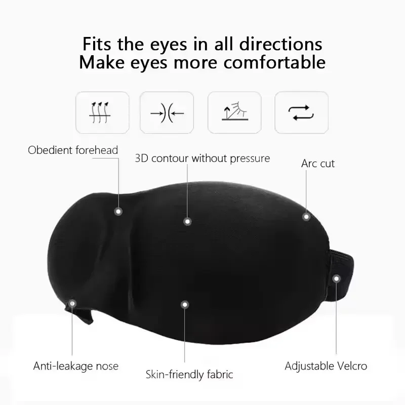 Eye Mask for Sleeping 3D Contoured Cup Blindfold Concave Molded Night Sleep Face Masks Block Out Light with Women Men Eyepatch view 3