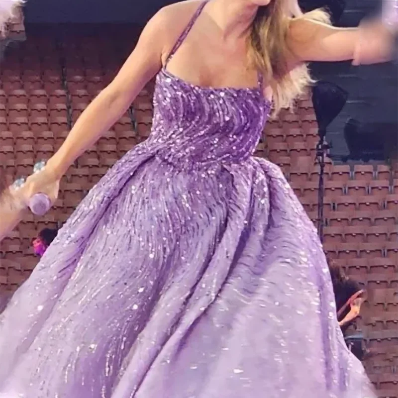 Abiti da sera celebritร lilla di lusso per le donne perline BOHO Party Prom Gowns Gala Special Events Dress 2024 abiti Quinceanera