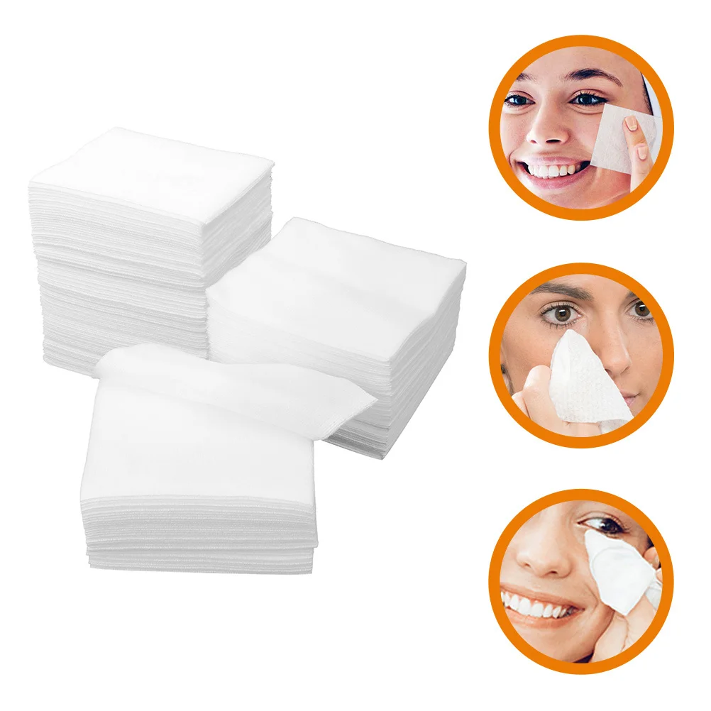 500Pcs Non-Woven Fabric Makeup Remover Pads Facial Cleansing Cloths Disposable Makeup Removal Wipes Soft Face Pads Wiping Cloths