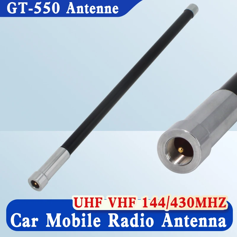 GT-550 VHF UHF 144mhz /430mhz Dual Band 3.0dBi High Gain Fiberglass Antenna for Mobile Radio Car Two Way Radio