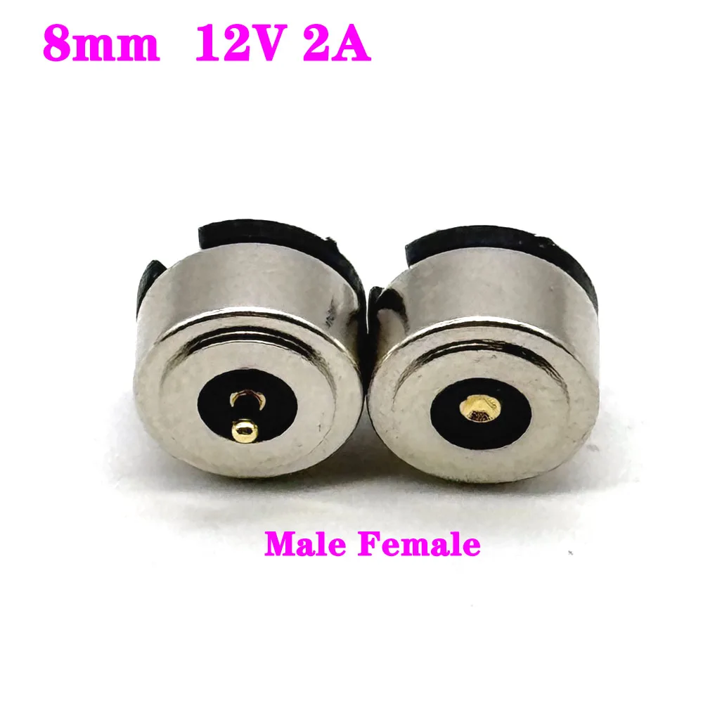 

1Pair 12V 2A 8mm Magnetic DC Smart Water Cup Charging Magnet ConnectorHigh Current Strong Magnetic LED Light Power Socket 10MM