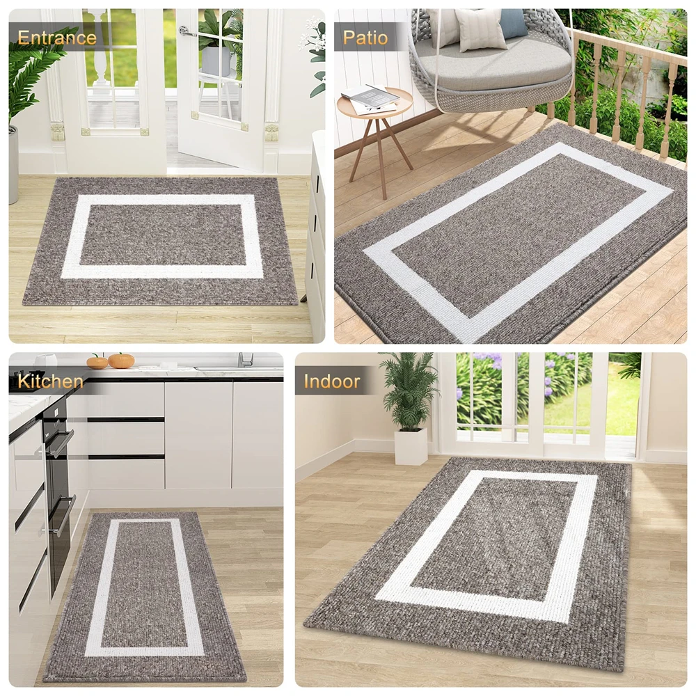 Homaxy Indoor Door Mat Dirt Resistant Foot Mat Entrance Outdoor Soft Kitchen Carpet Non-Slip Floor Clean Foot Absorbent Bathroom