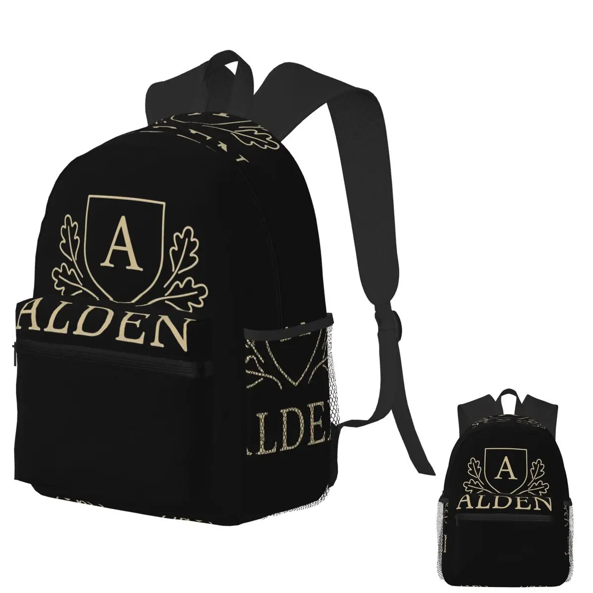 

Alden Family Crest Vintage Oak Monogram Tee Backpack School Bag Hiking Travel Daypack for Men Women Bookbag Shoulder Bags