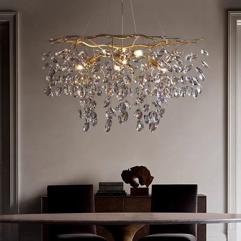 

French luxury crystal chandelier, LED modern fashionable pendant Lights, for Dining Room, Living Room,Bedroom,Hotel, YX653VBN